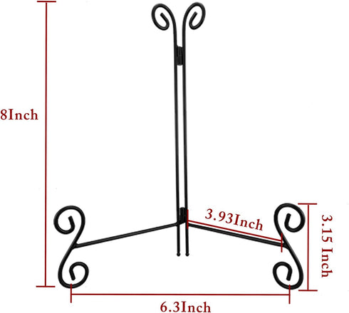 Easel Stand, 8 Inch Plate Stand, 1 Pack Metal Plate Holder for Display, Iron Plate Stands for Picture Frame Record Album Collectibles...