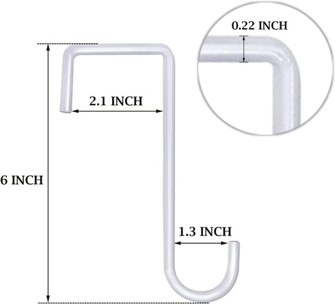 8 Pack White Vinyl Fence Hooks, 2 x 6 inch Pergola Patio Hooks Hangers for Hanging Plants, Planters, Bird Feeders, Lights, Lanterns, Tools...