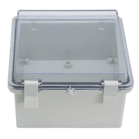 Junction Box IP65 Dustproof Waterproof ABS Plastic Project Box Hinged Shell Universal Electrical Enclosure Clear Cover 5.91 x5.91 x3.54inch(150 x1...
