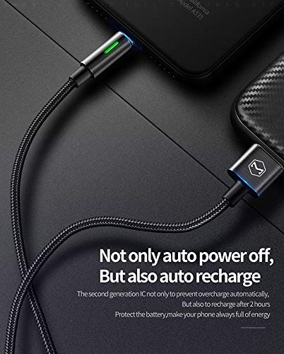 mcdodo Power Off/On Smart LED Auto Disconnect and Auto Recharge Nylon Braided Sync Charge USB Data 6FT/1.8M Cable Compatible New Phone List Below ...
