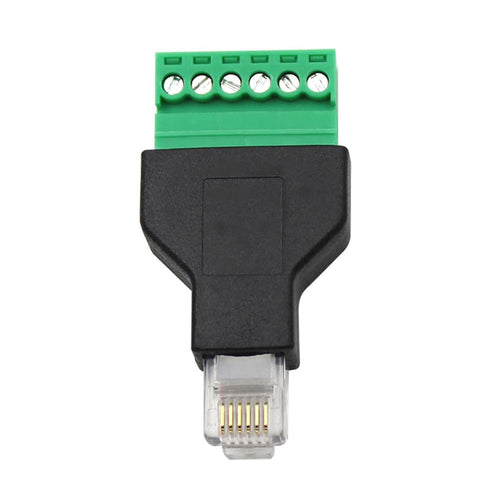 5Pcs RJ11 Male to 6 Pins Screw Terminal Block Adapter for Cat3 Telephone Handset Cords Extender, RJ12 6P6C Modular Connector...