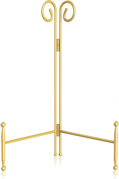 Iron Easel for Display, 8 Inch Gold Plate Stand Holder, Decorative Stand for Picture Frame, Wedding Card, Artwork and Plate...