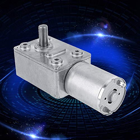 DC 12V Speed Reducing Gear Motor Reversible High Torque 12V Worm Gear Motor Female Shaft High Torque Turbo Worm Gear Box Reduction Electric Motor(...
