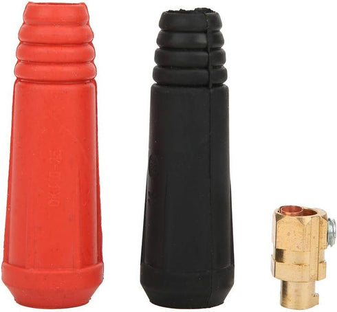 5Pcs Quick Plug, Welding Cable Joint Quick Connector Pair Welding Machine 10-25 Square European Style Welding Machine Connector Long + Long Type R...
