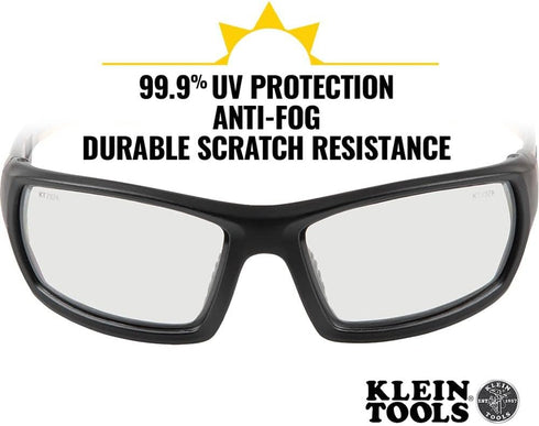 Klein Tools 60537 Safety Glasses, Professional PPE Protective Eyewear with Full Frame, Scratch Resistant and Anti-Fog, Indoor/Outdoor Lens...