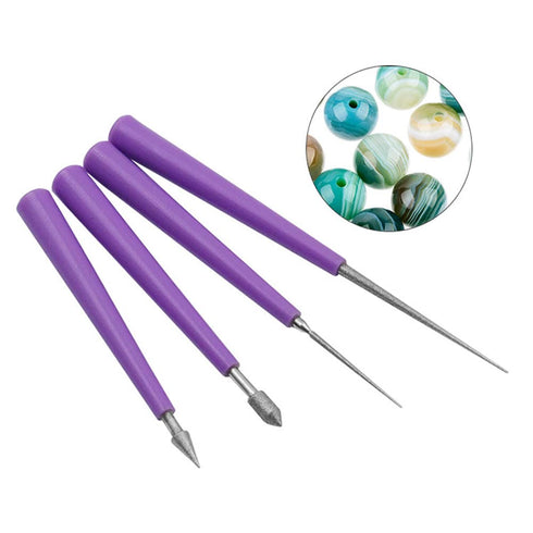 8Pcs Diamond Tipped Bead Reamer Beading Hole Enlarger Needle Tool with Plastic Handle for Make Bead Holes Larger, Jewelry Making and DIY Craft Sup...