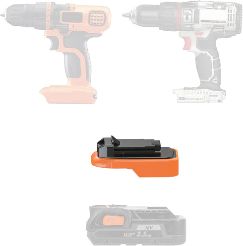 1x Adapter Run Tools# Only Fits Black&Decker Fits Porter Cable 20v MAX (Not Old Style 18v) Tools Compatible with Ridgid 18v Battery - Adapter Only...