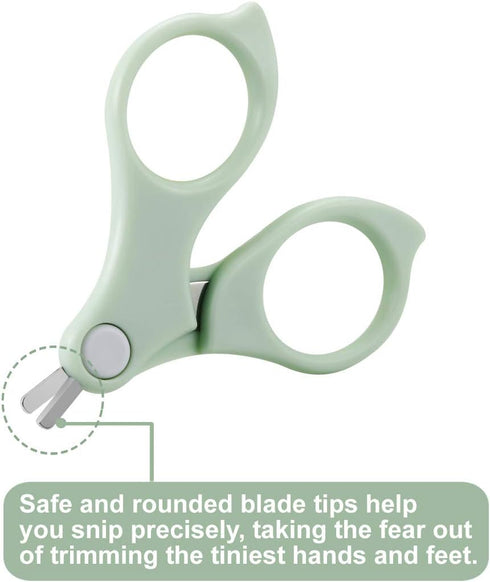 PandaEar Baby Nail Manicure Pedicure Grooming Care Kit (4 Pack)| Clippers Scissors File Tweezers | Newborn Infant Toddler Kids|1 Months Plus (Gree...