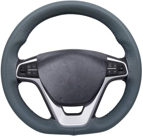 Leather Steering Wheel Cover, Breathable Non-Slip Design, Soft and Comfortable Feeling, Universal 15 Inch Auto Car Steering Wheel Stitch on Wrap?S...
