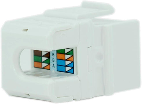 Legrand - OnQ RJ45 Keystone Insert, Cat 5e Keystone Jack, Terminate with Punch and Go Tool or Any 110 Punchdown Tool, White, 10 Pack, WP3475WH10...