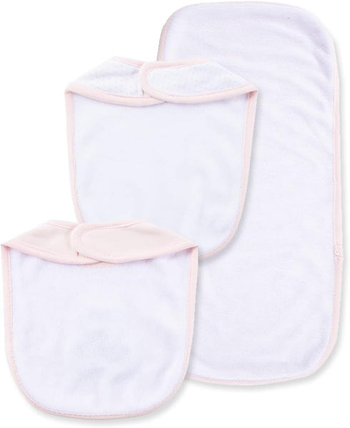 Little Me 3 Piece Bib and Burp Set...