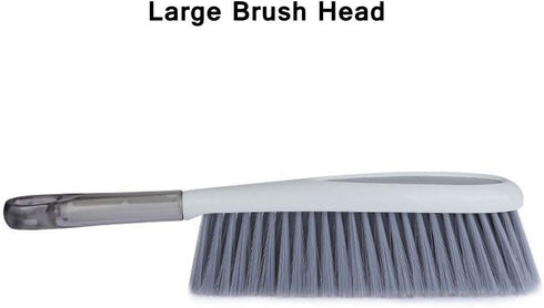Tian Chen Hand Broom, 14 inch Large Counter Duster, Slightly Stiff Plastic Bristle Brush with Long Handle, Sweep for Furniture, Floor, Bench, Carp...