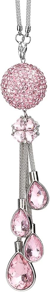 OTOSTAR Bling Crystal Ball and Drops Car Hanging Accessories, Car Rear View Mirror Pendant Charms Interior Sun Catcher Ornament, Bling Car Accesso...