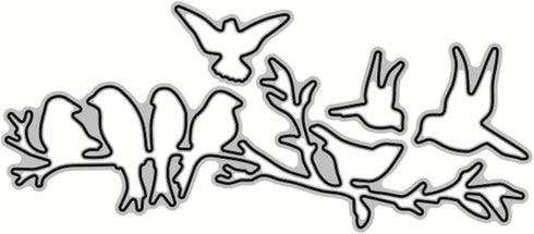 Birds On The Branch Metal Die Cuts, Bird Frame Cutting Dies Stencils DIY Crafts Cards Cuts for DIY Embossing Card Making Photo Decorative Paper Di...