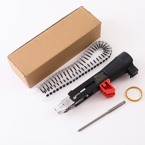 Automatic Chain Nail Gun Adapter, Cordless Electric Nail Gun Drill Screw Tightening Equipment with 50Pcs Chain Nails for Gypsum Board,Partition Wa...