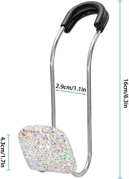 SAVORI Car Headrest Hooks Bling Car Accessories Rhinestones Universal Auto Back Seat Headrest Metal Hanger Organizer Vehicle Holder for Bag Purse ...