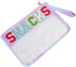Women Chenille Letter makeup Bags PVC Transparent Cosmetic Case Waterproof Beach Sunscreen Bag Portable Travel Snack Zipper Pouches (SNACKS)...
