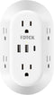 USB Wall Charger, FDTEK Surge Protector 6 Outlet Power Strip Multi Plug Outlet with USB-C Charging Ports, 3-Sided Outlet Splitter Wall Plug Adapte...