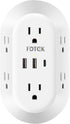 USB Wall Charger, FDTEK Surge Protector 6 Outlet Power Strip Multi Plug Outlet with USB-C Charging Ports, 3-Sided Outlet Splitter Wall Plug Adapte...