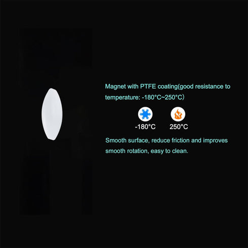 MECCANIXITY Magnetic Stirrer Mixer Stir Bar Rod 40mm(1.57") x15mm Olive Shape PTFE Coating Magnet White for Laboratory 4Pcs...