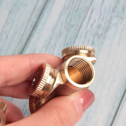 2 pcs 4 Hole Brass Spray Misting Nozzle Garden Sprinklers Fitting Hose Connect Tool...