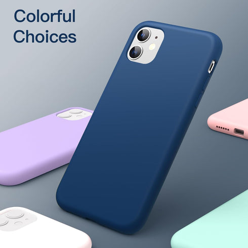 JETech Silicone Case for iPhone 11 (2019) 6.1-Inch, Silky-Soft Touch Full-Body Protective Case, Shockproof Cover with Microfiber Lining (Blue Coba...