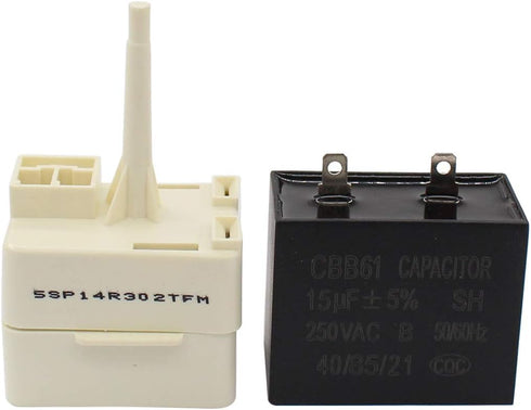 ApplianPar W10613606 Refrigerator Compressor Start Relay and Capacitor for Whirlpool KitchenAid Kenmore Fridges W10416065, PS8746522, 67003186