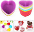 Heart Silicone Baking Cups, Heart Molds Love Cupcake Liners Large Resusable Muffin Cups, 30 Packs(Rainbow Colors)...