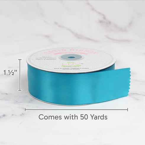 Creative Ideas Solid Satin Ribbon, 1-1/2"/50 yd, Turquoise,PSF1102-316...