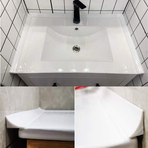 39 inch Water Barrier for Sink, Silicone Rubber Kitchen Water Splash Guard, Bendable Corner Dam Water Retaining Strip for Countertop,Shower, Bathr...