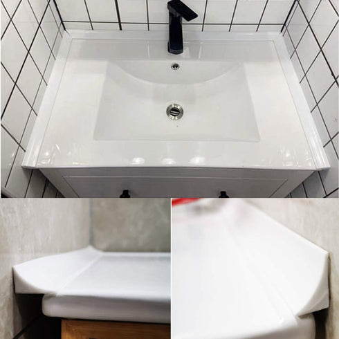 39 Inch Shower Threshold Water Dam Barrier Door Bottom Seal Strip, Silicone Rubber Kitchen Splash Guard, Corner Dam Water Retaining Strip for Coun...