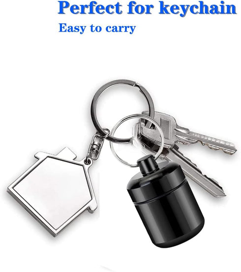 Pill Holder Keychain Container,Portable Aluminium Alloy Waterproof Pill Boxes for Purse Pocket,Small Pill Cases for Outdoor Travel Camping Daily U...