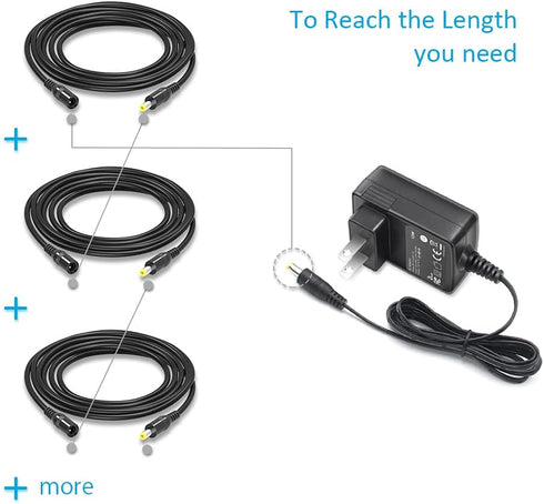 Belker 12 Volt Power Extension Cable Cord for CCTV IP Security Camera Indoor Wireless IP Camera Standalone DVR Baby Monitor Router, 2 Pack DC 5.5m...