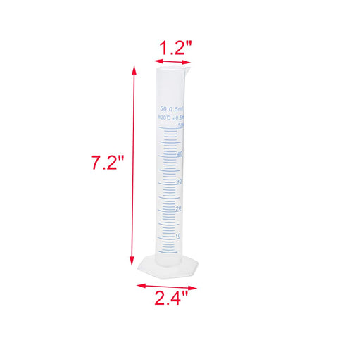Geesatis 10 Pcs Plastic Measuring Cylinders 50 ml Lab Test Graduated Measuring Cylinder...