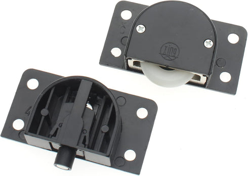 Cabinet Wardrobe Sliding Door Pulley Closet Cabinet Sliding Door Wheels Sliding Cabinet Door Hardware (Black)...