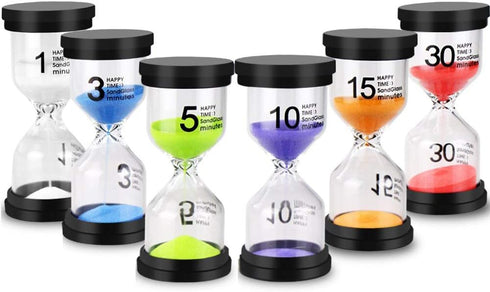 EMDMAK Sand Timer Colorful Hourglass Sandglass Timer 1 min/3 mins/5 mins/10 mins/15 mins/30 mins Sand Clock Timer for Games Classroom Home Office(...