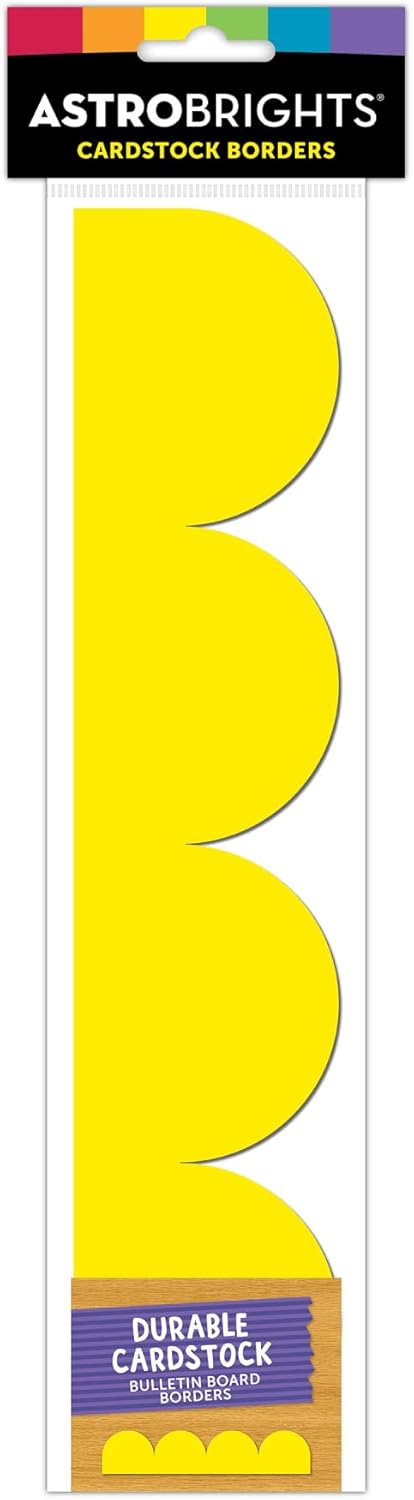 Astrobrights Bulletin Board Borders, 2" x 12", Solar Yellow, Pack of 20 Borders...