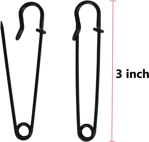 50 Pcs Safety Pins Heavy Duty Large Safety Pins Steel (Black)...