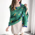 Fashion Women Silk Scarf Long Large Peacock Feather Print Wrap Shawl Scarves Headscarf...