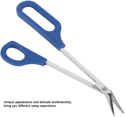 Craft Scissors, Stainless Steel Long Handle Small Scissors Multifunctional Bent Tip Tweezers Shears Professional Handcraft Scissors for Cutting Fa...