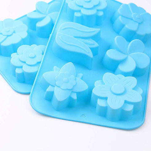 homEdge 6-Cavity Silicone Flowers Shap Mold, Set of 3PCS Non Stick Silicone Mixed Tulip, Daisy Mold for Candy Chocolate Jelly, Ice Cube – 6 Styles...