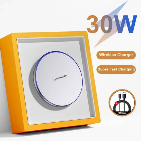 30W Fast Wireless Charger/Charging Pad, Compatible with iPhone 14/14 Plus/14 Pro/14 Pro Max/13/13 Mini/SE 2022/12/11/X/8, Samsung Galaxy S23/S23 U...