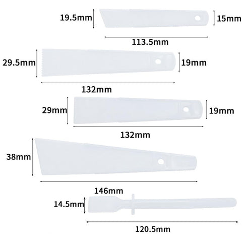 5 Pack Glue Spreader Plastic Glue Smear Plate Scraper Sticks Applicator Tool for Leatherwork Woodwork Handmade DIY Leather Spreads Burnishing Gum ...