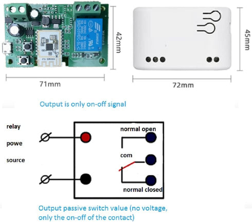 eWelink app WiFi Smart Dry Contact Relay Switch Module,Work with Alexa Assistant (5-32V 1 Channel)......