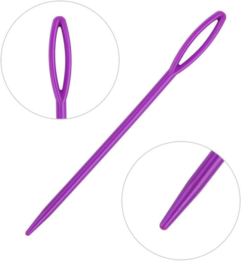 50 PCS Colorful Large Eye Plastic Sewing Needles, 3.54 Inch Yarn Needles Plastic Weaving Needles Embroidery Needles Safety Lacing Needles Learning...