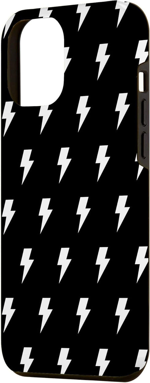 iPhone 15 Pro Max Lightning Bolt Black and White Pattern Cute Trendy Phone Case...