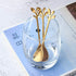 2 Pack Stainless Steel Leaf Coffee Spoon Tableware Dessert Spoons, Stirring, Mixing, Sugar, Stir, Ice Cream, Cake, Teaspoon 4.7 inch Gold...