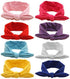 QandSweet Baby Girl Headbands with Polygonal Flower Inlay Rhinestone for Photography (8 Pack Solid Bunny Ears)...