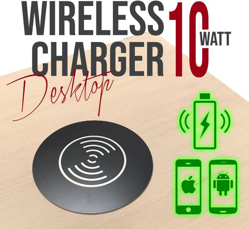 Wireless Fast Charger for Desktop Table Furniture for All Smart Phones with Wireless Charge Function (USB Cable Connection)...