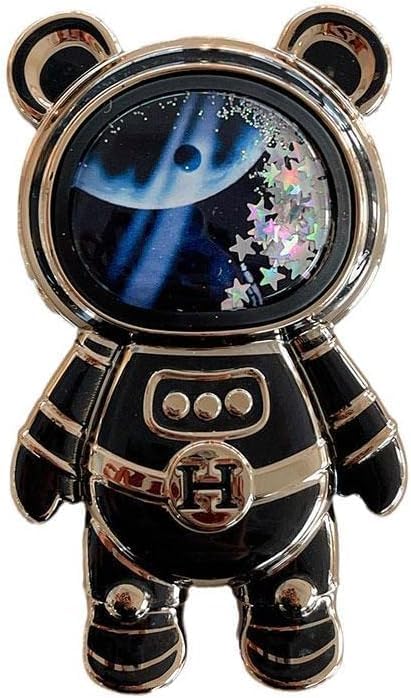1Pc Black Cute Phone Stand Holder,Cell Phone Astronaut Hidden Kickstand for Desk,Astronaut Phone Holder,Adjustable Tablet Phone Ring Stand with 3D...